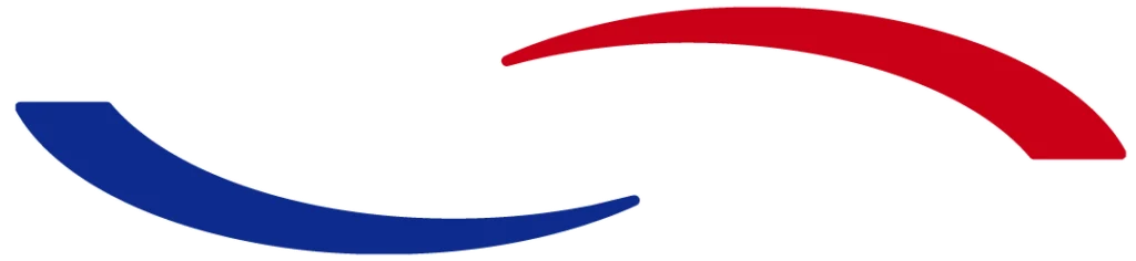 Logo for Rare Service Heating and Air Conditioning Inc., featuring curved blue and red swooshes above and below white text that reads Home Environment Experts..
